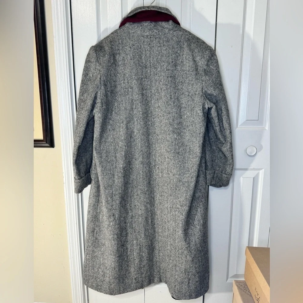 New York Girl Long Coat w/ Burgundy Scarf Size 16 Vintage Union made - Picture 2 of 5